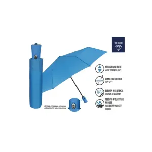 PERLETTI - Plně automatický skládací deštník PROMOCIONALI / světle modrá, 96009-05