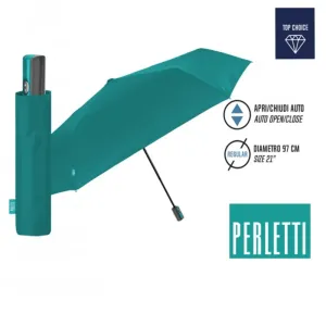 PERLETTI - Plně automatický skládací deštník PROMOCIONALI / zelená, 96026-03