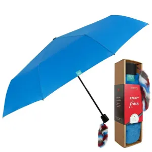 PERLETTI - Skládací deštník s ozdobou LOVE / modrá, 26169