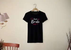 Personal Dámské triko - Team Bride korunka Barva: Černá, Velikost - dospělý: M