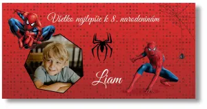 Personal Narodeninový banner s fotkou - Spiderman Rozměr banner: 130 x 65 cm