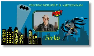 Personal Narozeninový banner s fotkou - Batman Rozměr banner: 130 x 65 cm