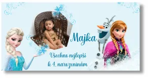 Personal Narozeninový banner s fotkou - Frozen Elsa Rozměr banner: 130 x 65 cm