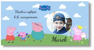 Personal Narozeninový banner s fotkou - Peppa Pig Rozměr banner: 130 x 260 cm