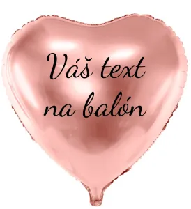 Personal Fóliový balón s textem - Růžovovozlaté srdce 61 cm