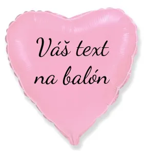 Personal Fóliový balón s textem - Světle růžové srdce 45 cm