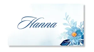 Personal Jmenovka na stůl - Modré květiny Zvolte množství: od 1 ks do 10 ks