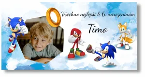 Personal Narozeninový banner s fotografií - Sonic Rozměr banner: 130 x 65 cm