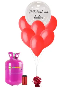 Personal Personalizovaný helium párty set červený - Průsvitný balón 11 ks