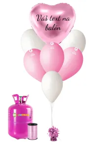 Personal Personalizovaný helium párty set - Růžové srdce 16 ks