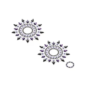 Nálepky GLORIA glittering jewelry black and purple 2 ks