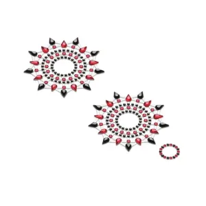 Nálepky GLORIA glittering jewelry black and red 2 ks