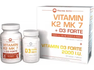 Pharma Activ Vitamín K2 MK7 + D3 FORTE 125 tbl. + Vitamín D3 Forte 30 tbl