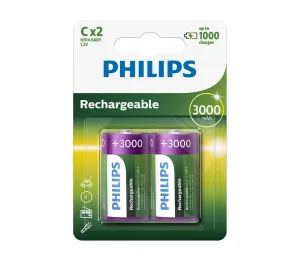 Philips Philips R14B2A300/10 - 2 ks Nabíjecí baterie C MULTILIFE NiMH/1,2V/3000 mAh