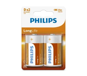 Baterie Philips LongLife D 2ks #1598270