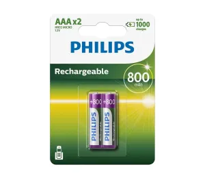 Philips Philips R03B2A80/10 - 2 ks Nabíjecí baterie AAA MULTILIFE NiMH/1,2V/800 mAh