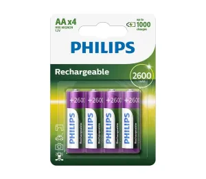 Philips Philips R6B4B260/10 - 4 ks Nabíjecí baterie AA MULTILIFE NiMH/1,2V/2600 mAh