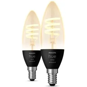 Philips Hue White Ambiance 4.6W 550 Filament svíčka E14 2ks #3524995