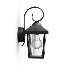 Fasádní nástěnné svítidlo BUZZARD E27 IP44 černá lampa PHILIPS PHIOGR0165 PHIOGR0165