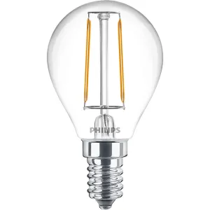 LED žárovka LED E14 P45 2W = 25W 250lm 2700K Teplá bílá Filament PHILIPS PHICLAL0005