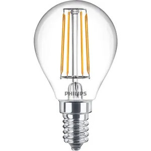 LED žárovka LED E14 P45 4,3W = 40W 470lm 2700K Teplá bílá Filament PHILIPS PHICLAL0015
