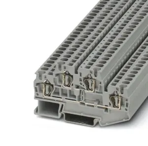 Phoenix Contact 3031429 Dinrail Terminal Block, 4Way, 10Awg, Gry