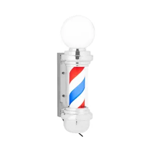 Barber pole rotační a osvětlená výška 280 mm vzdálenost od stěny 25 cm stříbrný rám - Doplňky a příslušenství physa