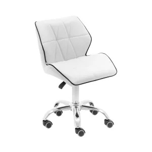 Otočná židle na kolečkách s opěradlem 45–59 cm 150 kg bílá - Taburety na kolečkách physa