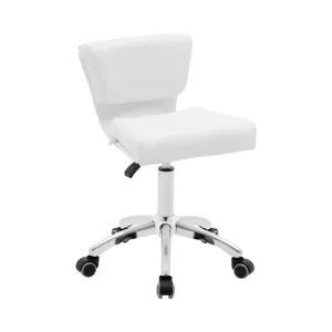 Otočná židle na kolečkách s opěradlem 47–61 cm 150 kg bílá - Taburety na kolečkách physa