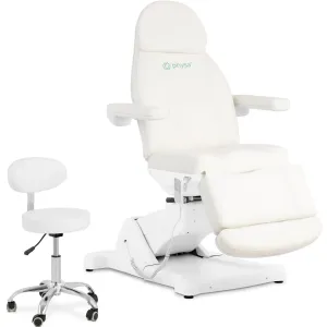 Krásné elektrické lehátko s otočnou stoličkou 350 W 150 kg každé bílá - Vybavení kosmetických salonů physa