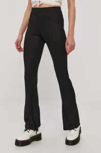 Kalhoty Pieces dámské, černá barva, zvony, medium waist