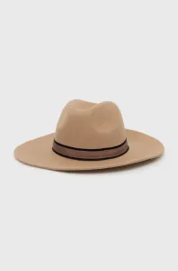Vlněný klobouk Pieces hnědá barva, vlněný #2847346