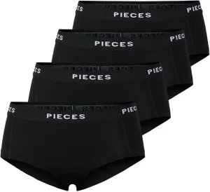 Pieces 4 PACK - dámské kalhotky Boxer PCLOGO 17106857 Black S