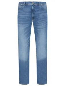 Nadměrná velikost: Pierre Cardin, Džíny s 5 kapsami v sepraném vzhledu, Futurflex Modrá