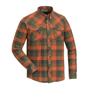 Košile dřevorubecká PINEWOOD Lumbo flannel kostkovaná - ORANŽOVO / ZELENÁ Velikost: XL