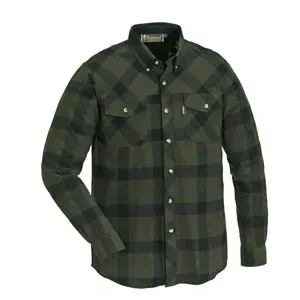 Košile dřevorubecká PINEWOOD Lumbo flannel kostkovaná - ZELENO / ČERNÁ Velikost: 3XL #3515661