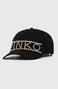 Bavlněná baseballová čepice Pinko černá barva, s aplikací, 101912.A16Y