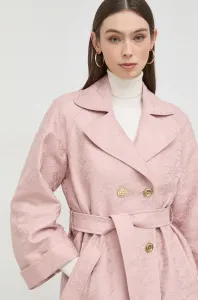Kabát Pinko dámský, růžová barva, přechodný, dvouřadový #5616894