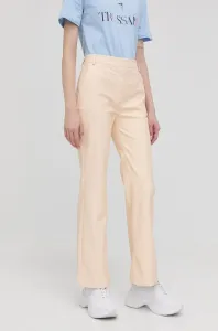 Kalhoty Pinko dámské, béžová barva, jednoduché, high waist #1978265