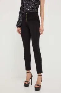 Kalhoty Pinko dámské, černá barva, přiléhavé, medium waist