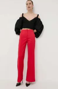 Kalhoty Pinko dámské, červená barva, jednoduché, high waist #5055905