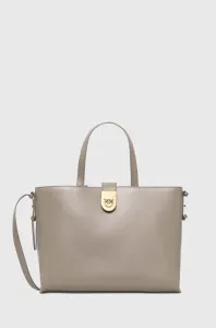 Kožená kabelka Pinko šedá barva