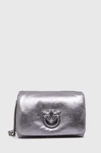 Kožená kabelka Pinko stříbrná barva #6049054