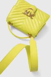 Kožená kabelka Pinko žlutá barva #5568977