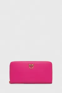Kožená peněženka Pinko růžová barva, 100250.A0F1