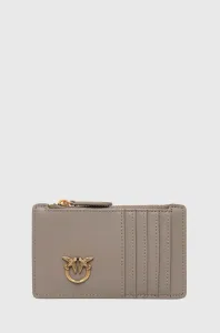 Kožená peněženka Pinko šedá barva, 100251.A0F1