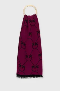 Šátek z vlněné směsi Pinko fialová barva, vzorovaný #3440314