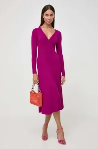 Šaty Pinko fialová barva, midi
