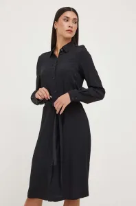 Šaty s příměsí hedvábí Pinko černá barva, mini, 100126.A01P