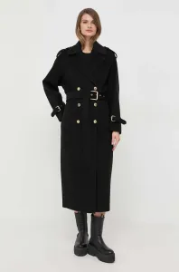 Vlněný kabát Pinko černá barva, přechodný, dvouřadový, 101672.Y27P